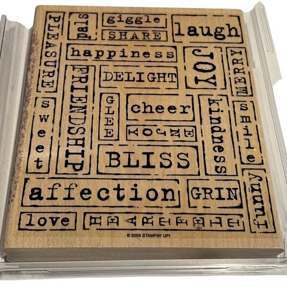 Stampin Up! Word By Word Rubber Background Stamp - Picture 1 of 3